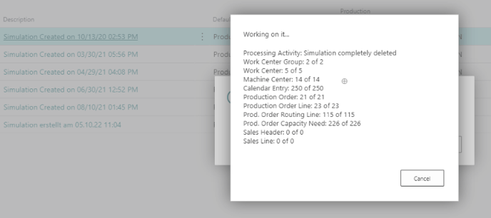 VAPS info window delete simulation