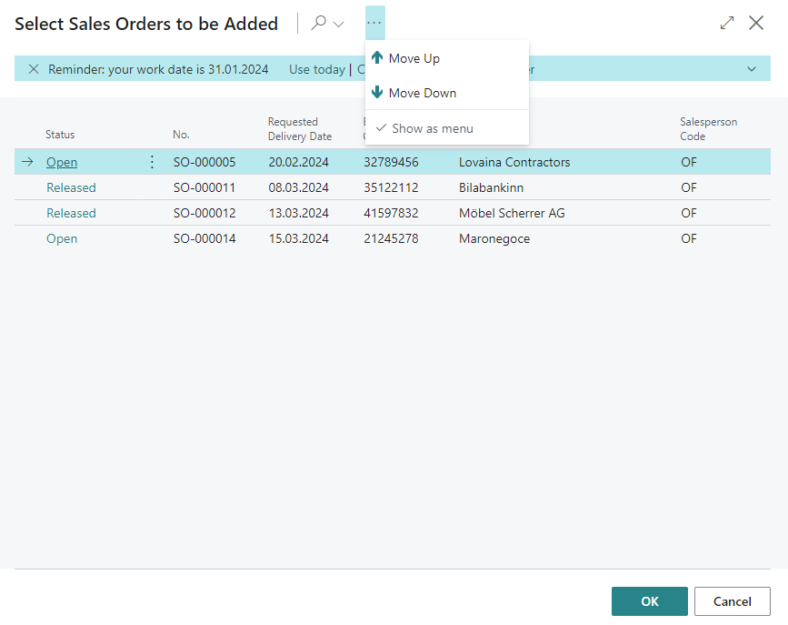 Integration of sales orders and production orders