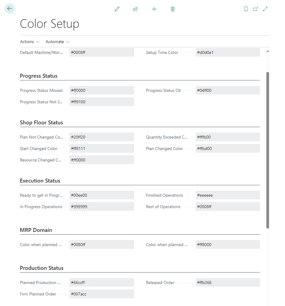 VAPS - color setup