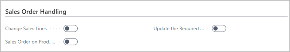 VAPS - sales order settings