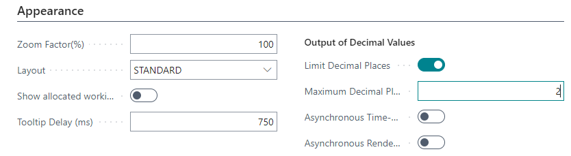 VJS-appearance settings
