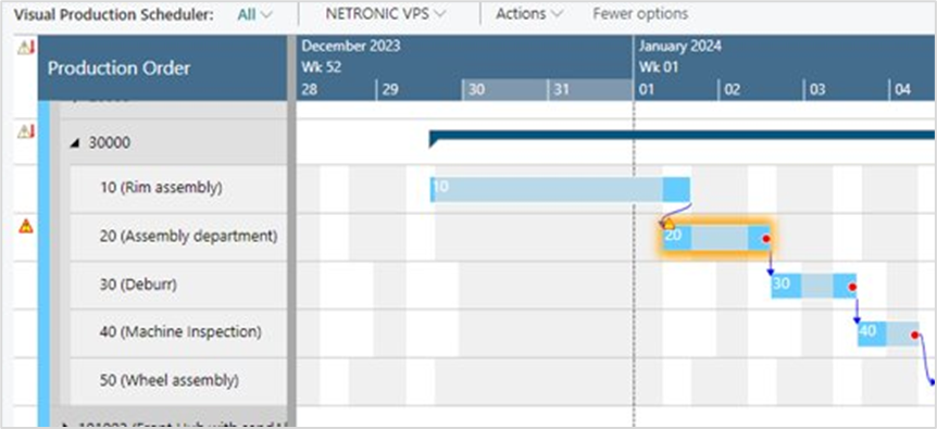 VPS - violated sequence order