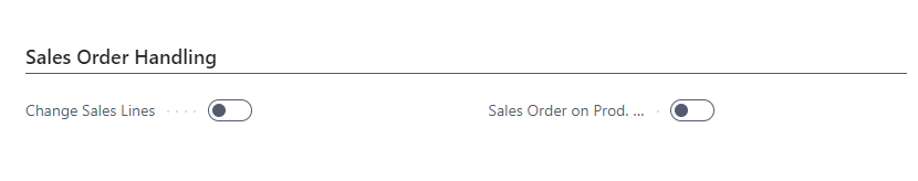 VAPS - sales order handling settings